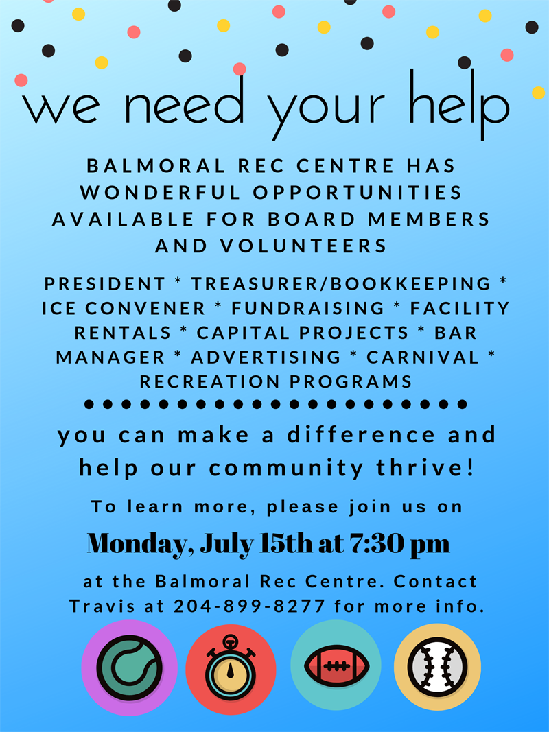 Balmoral Rec Centre-Opportunities Available